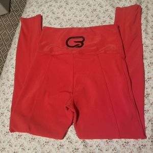 Onzie CycleBar sweetheart midi leggings, S/M, red